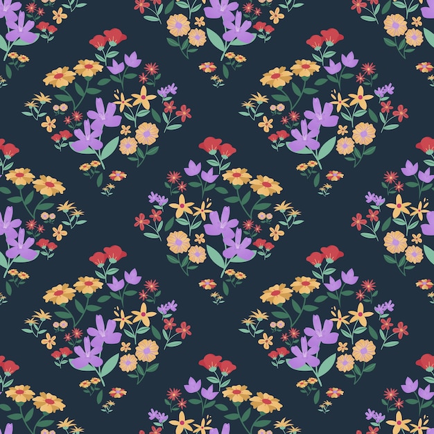 beautiful hand drawn flower seamless for fabric pattern or digital paper