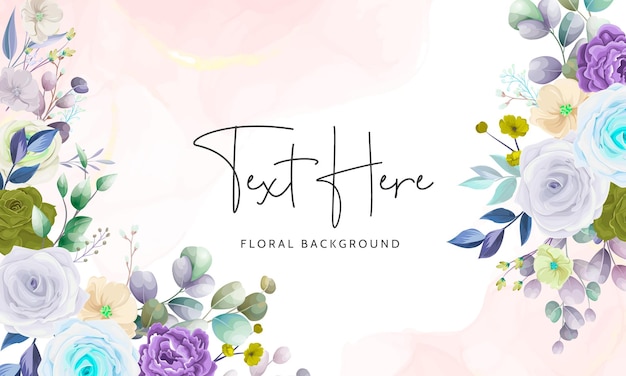 beautiful hand drawn roses floral background