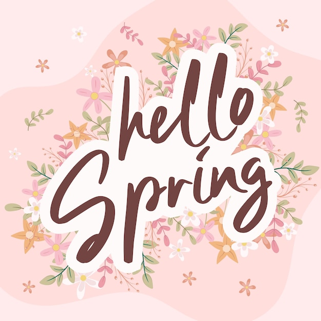 Beautiful hand drawn spring flower background