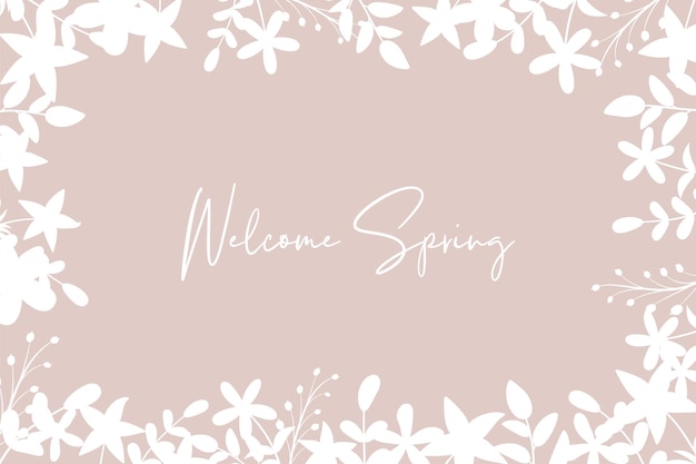 Beautiful hand drawn spring flower background