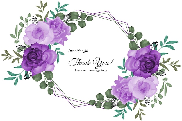 Beautiful hand drawn thank you card watercolor background with text template free vector