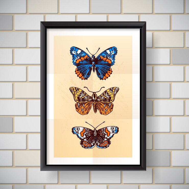 Vector beautiful hand drawn vector illustration sketching of butterflies boho style drawing use for postcards print for tshirts posters wedding invitation