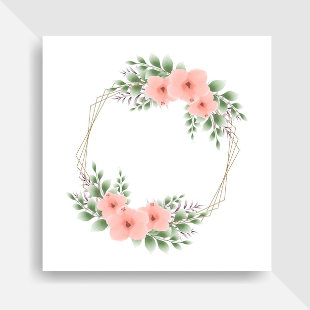 Beautiful hand drawn watercolor floral frame