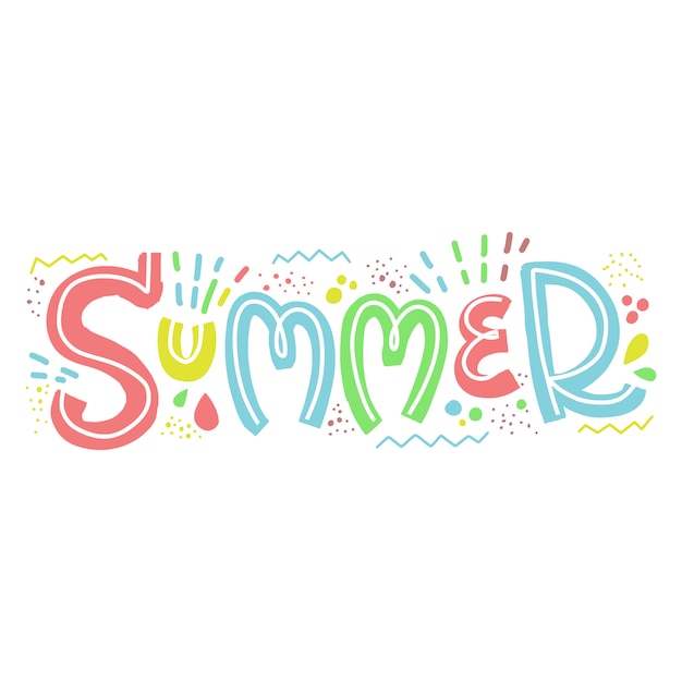 Vector beautiful hand lettering word summer