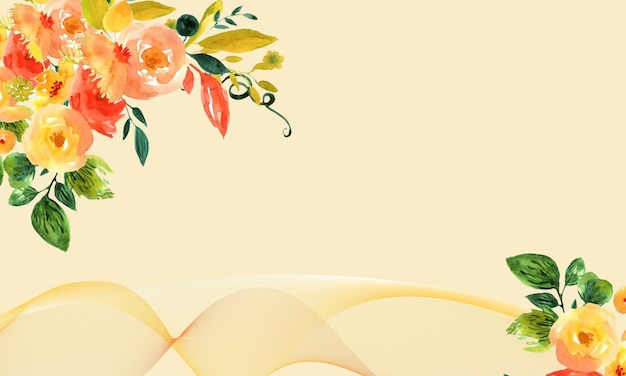 Beautiful Hand painted watercolor style floral wallpaper background