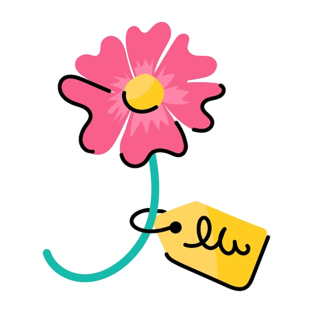 Beautiful handcrafted sticker of flower