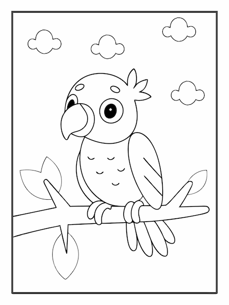 美しい手描きのオオカミ カラーページ 手描きのイラスト