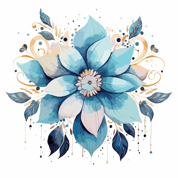 Vector beautiful handrawing boho flower