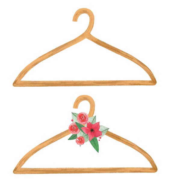 Vector beautiful hanger set hand drawn in aquarell