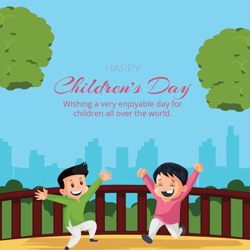 Premium Vector | Beautiful happy children's day banner design template Premium Vector | Beautiful happy children's day banner design template