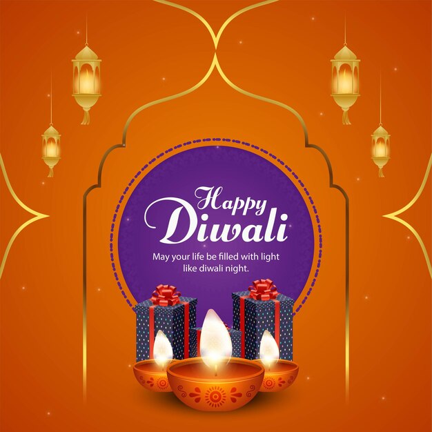 Beautiful Happy Diwali Indian festival banner design template