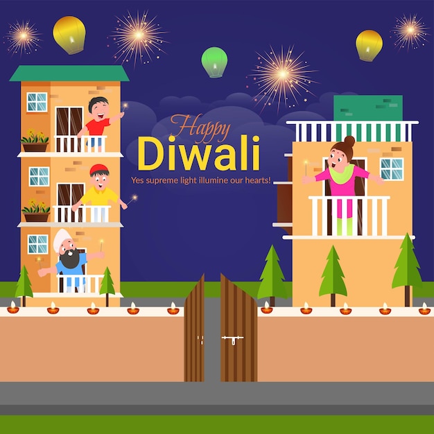 Beautiful Happy Diwali Indian festival banner design template