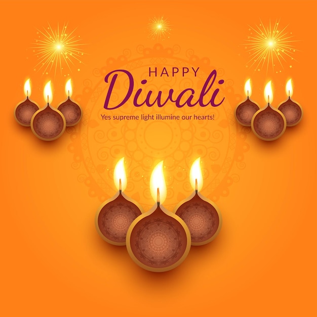 Beautiful happy diwali indian festival banner design template
