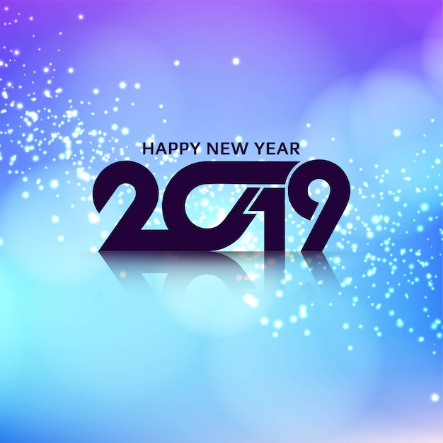 Vector beautiful happy new year 2019 glitters background