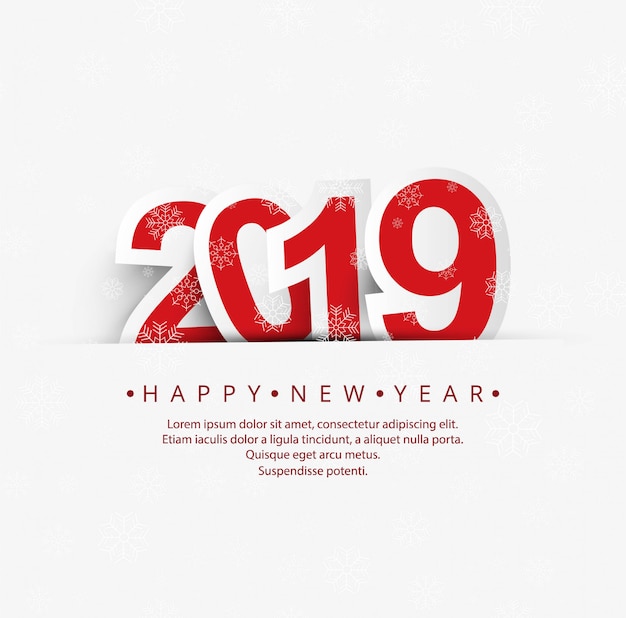 Beautiful happy new year 2019 text festival background