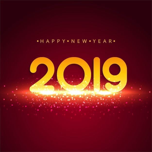 Beautiful Happy New Year 2019 text festival background