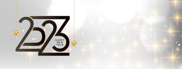 Vector beautiful happy new year 2023 celebration banner design