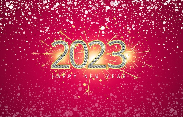 Premium Vector | Beautiful happy new year 2024 with pink and ...