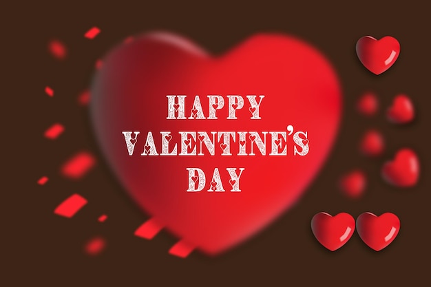 Beautiful happy valentine's day text vector design with love hearts decorative background