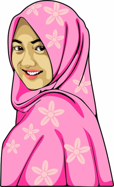 Вектор Красивая женщина хиджаб красивая девушка хиджаб мелкая девушка красотка вектор