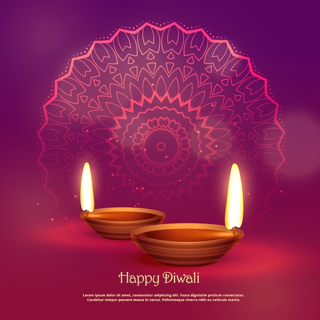 beautiful hindu festival of diwali vector background