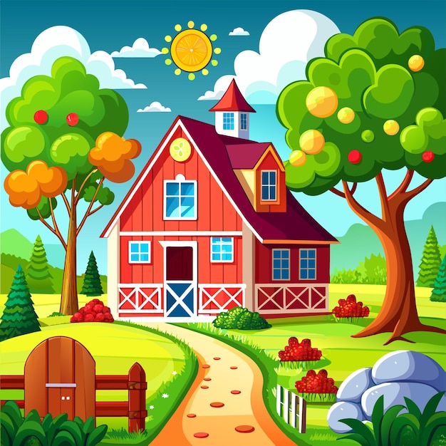 Beautiful home private exterior houses residence housing estate hand drawn sticker icon concept