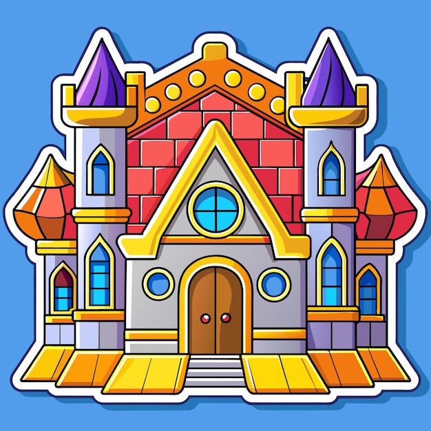 Beautiful home private exterior houses residence housing estate hand drawn sticker icon concept