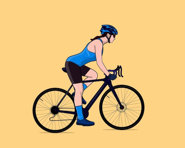 Vector beautiful hot fit women on bycycle workout vector illustration