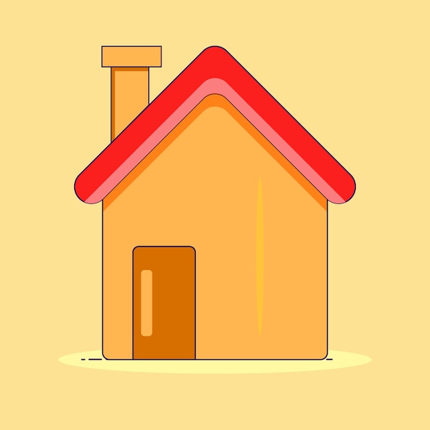 Beautiful house home architecture icon flat illustration home vector illustration premium Vector