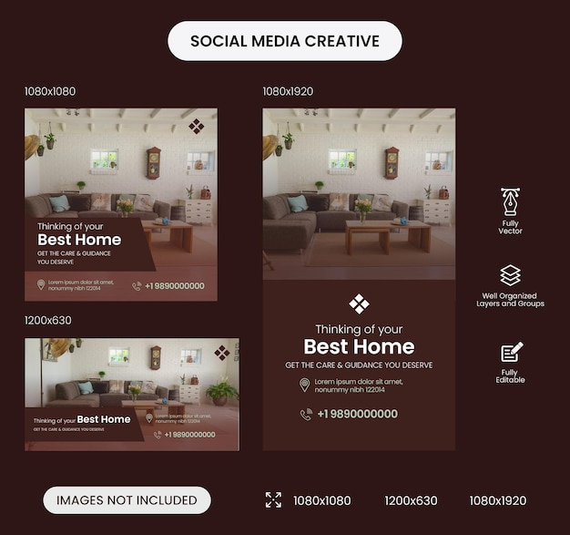 beautiful house social media post design