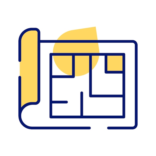 Beautiful icon of architectural plan trendy icon of house blueprint