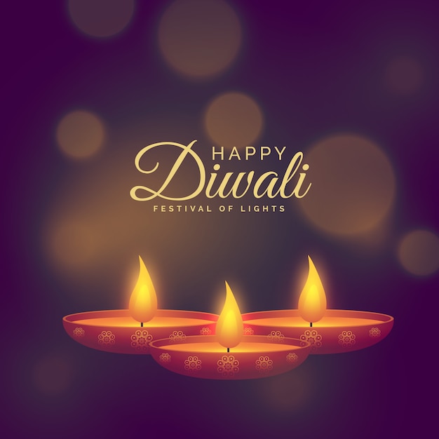 Bella illustrazione di burning diya per la celebrazione festival diwali