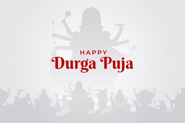 Beautiful illustration of Goddess Durga in Happy Durga Puja Subh Navratri