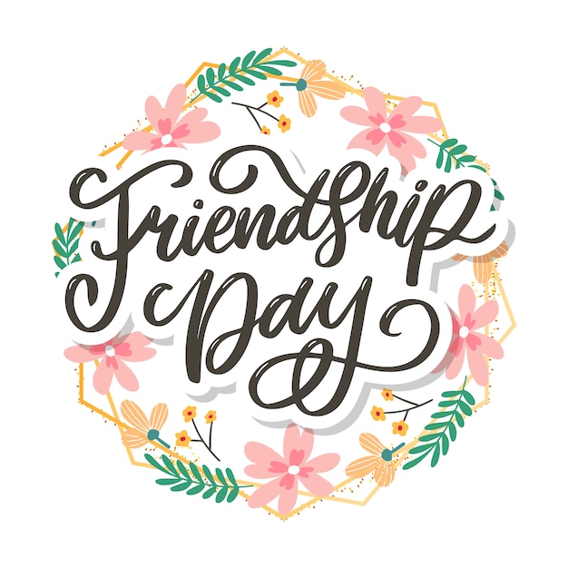 Vector beautiful illustration of happy friendship day