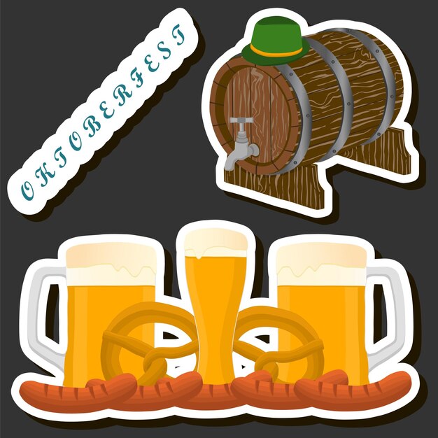 Vector beautiful illustration on theme of celebrating annual oktoberfest holiday