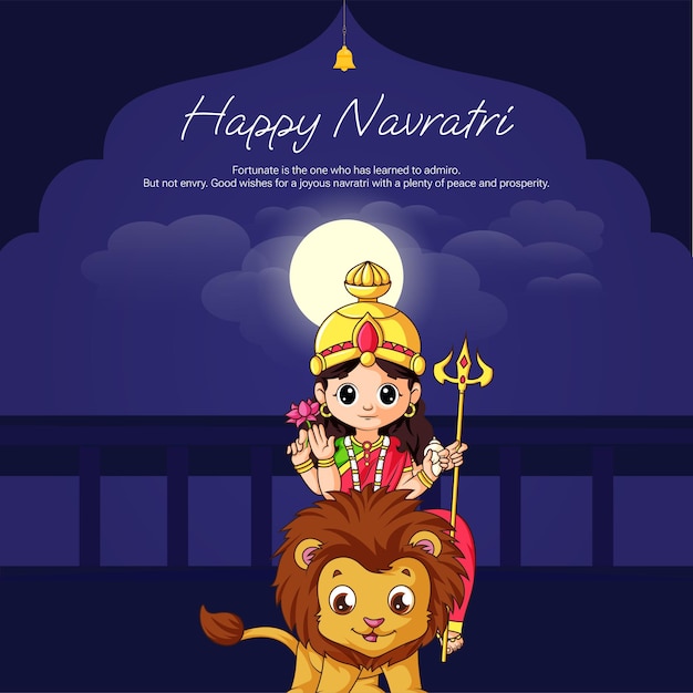 Beautiful indian hindu festival happy navratri banner design