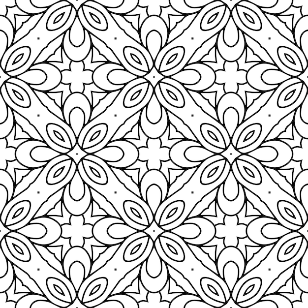 Beautiful indian traditional seamless pattern black and white