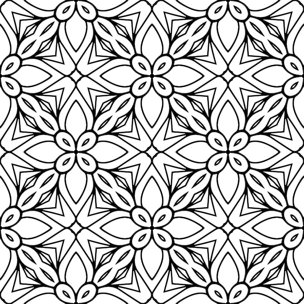 Beautiful indian traditional seamless pattern black and white