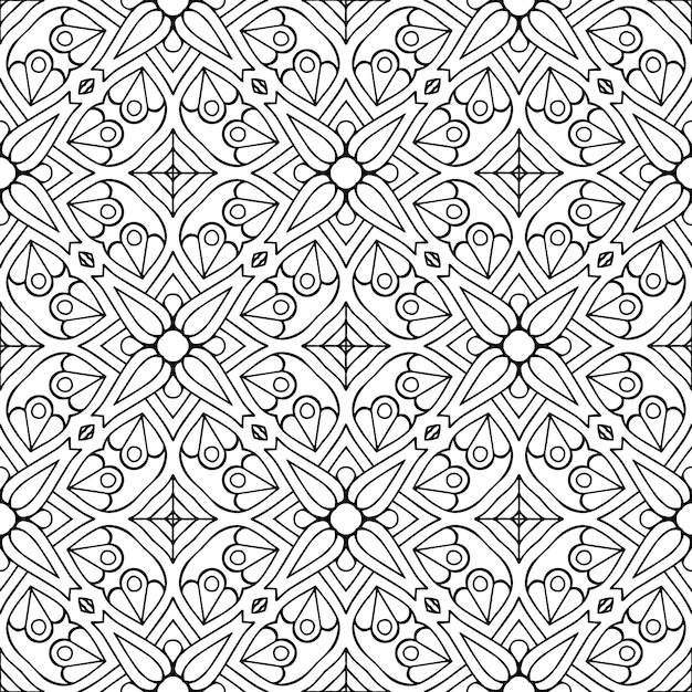 Beautiful indian traditional seamless pattern black and white