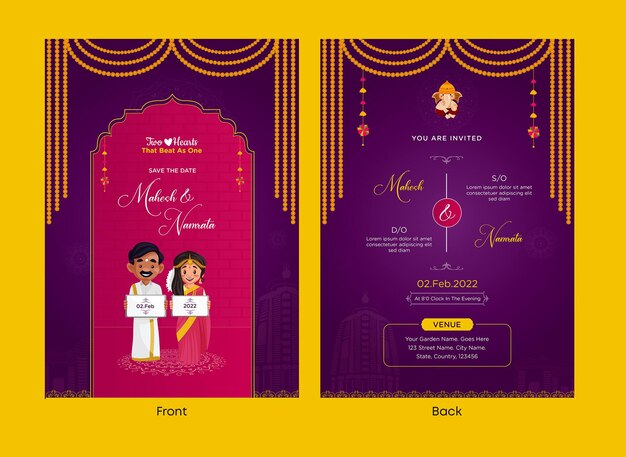 Beautiful indian wedding invitation card template design