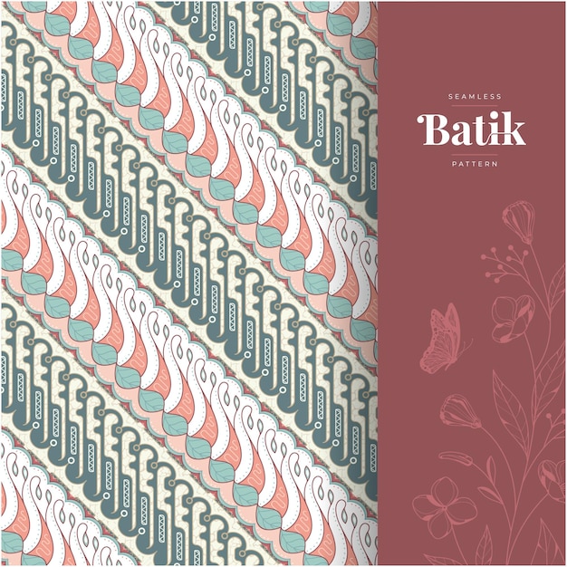 벡터 아름다운 인도네시아 바틱 원활한 패턴