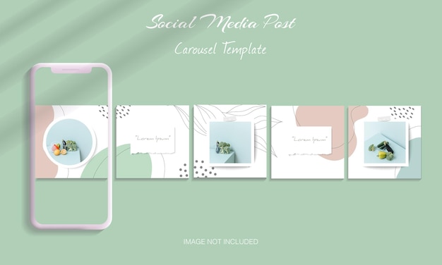 Vector beautiful instagram carousel post templates set bundle