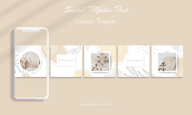 Beautiful instagram carousel post templates set bundle