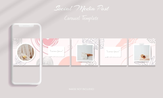 Beautiful instagram carousel post templates set bundle