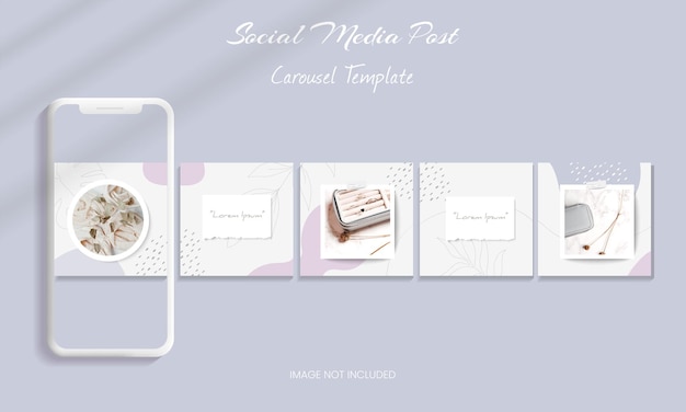 Vector beautiful instagram carousel post templates set bundle