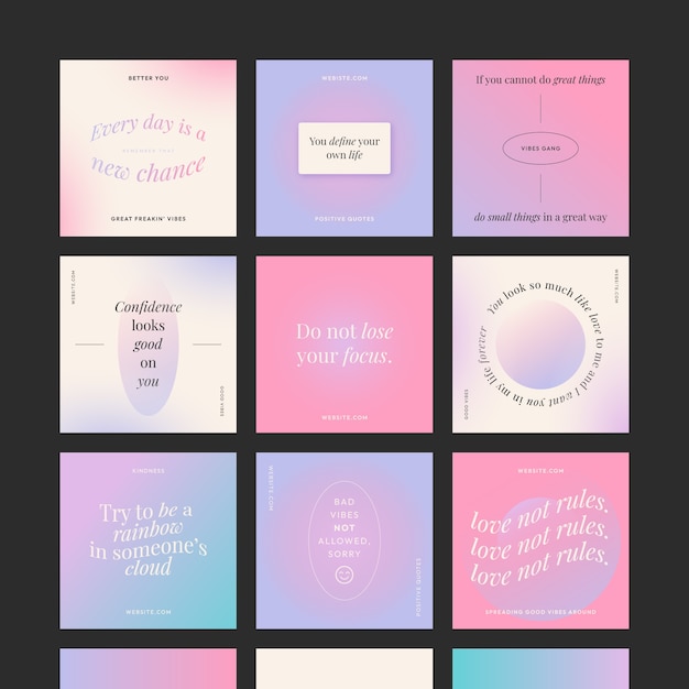 Beautiful instagram post design set