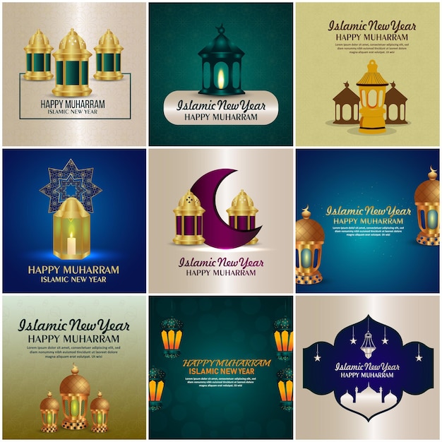 Beautiful islamic happy muharram design collection