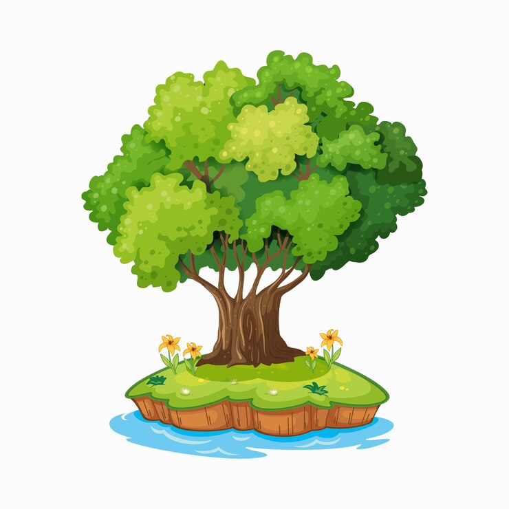 Vector beautiful island cartoon vector