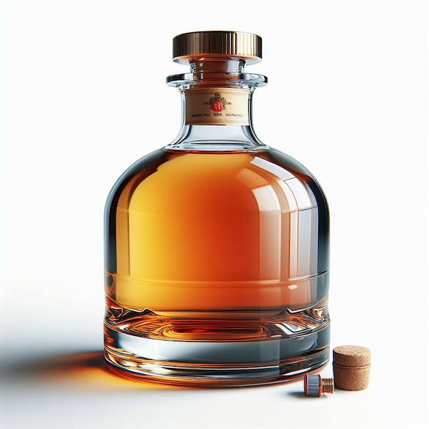 美しい孤立したスコッチ・バーボン・ウイスキーのボトル シングル・マルト・ヴェスター・イラスト・アイコン