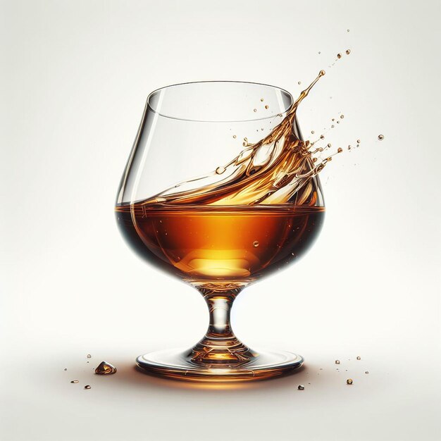 Vector beautiful isolated glass of cognac rum vector illustration icon